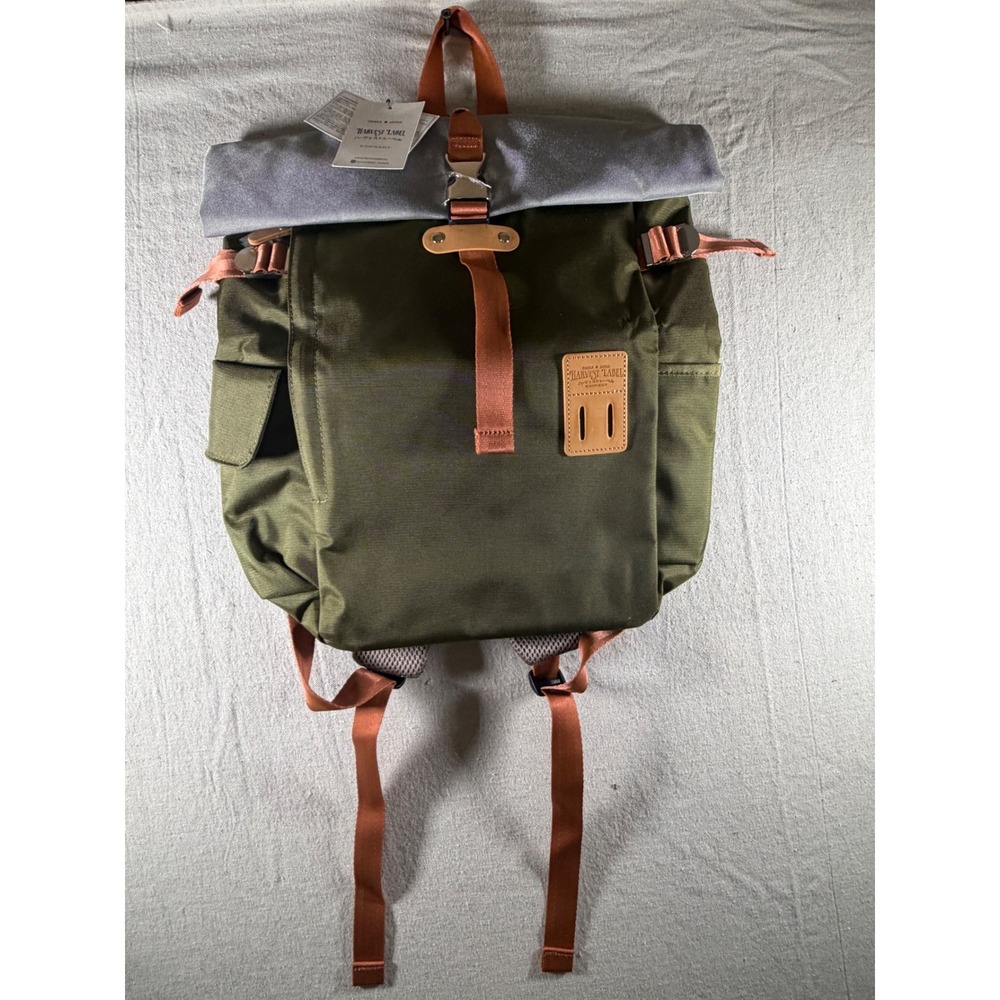 Harvest Label Connect Rolltop Backpack Olive Green Gray NWT Japan Design Bag